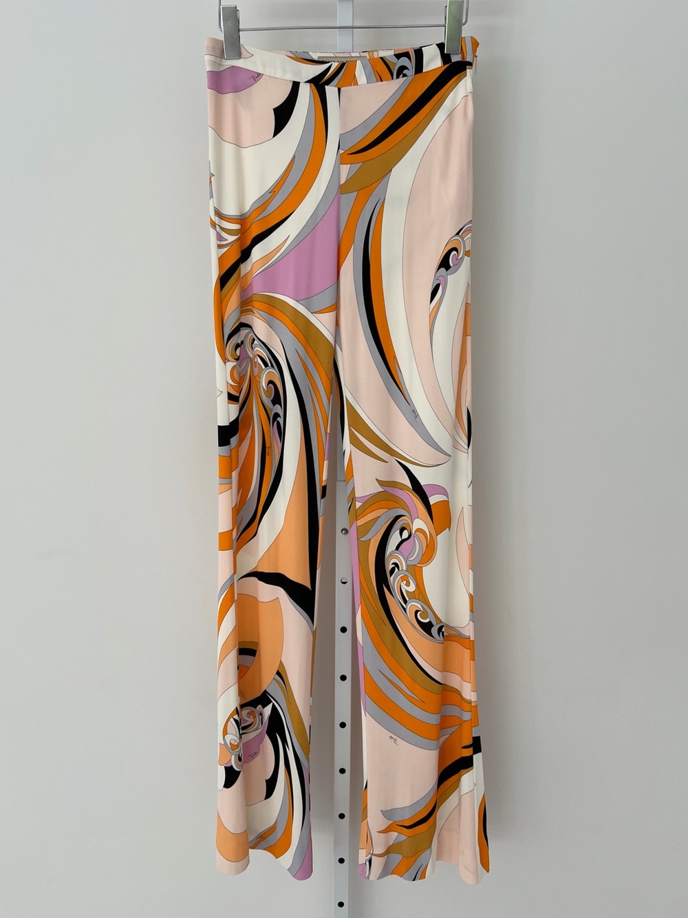 EMILIO PUCCI ORANGE PEACH VISCOSE SILK PANTS MODEL 82JT15 SIZE IT 42 / US 8 NEW!